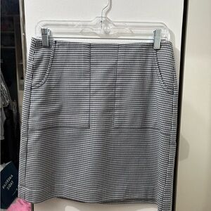 LOFT Outlet Classic Blue and White Checkered Skirt